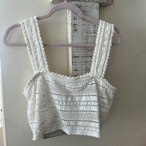 Aerie - Crochet Tank - White